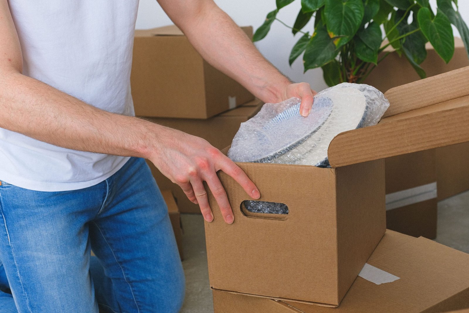 Professional packing services for fragile dishes during a long-distance move